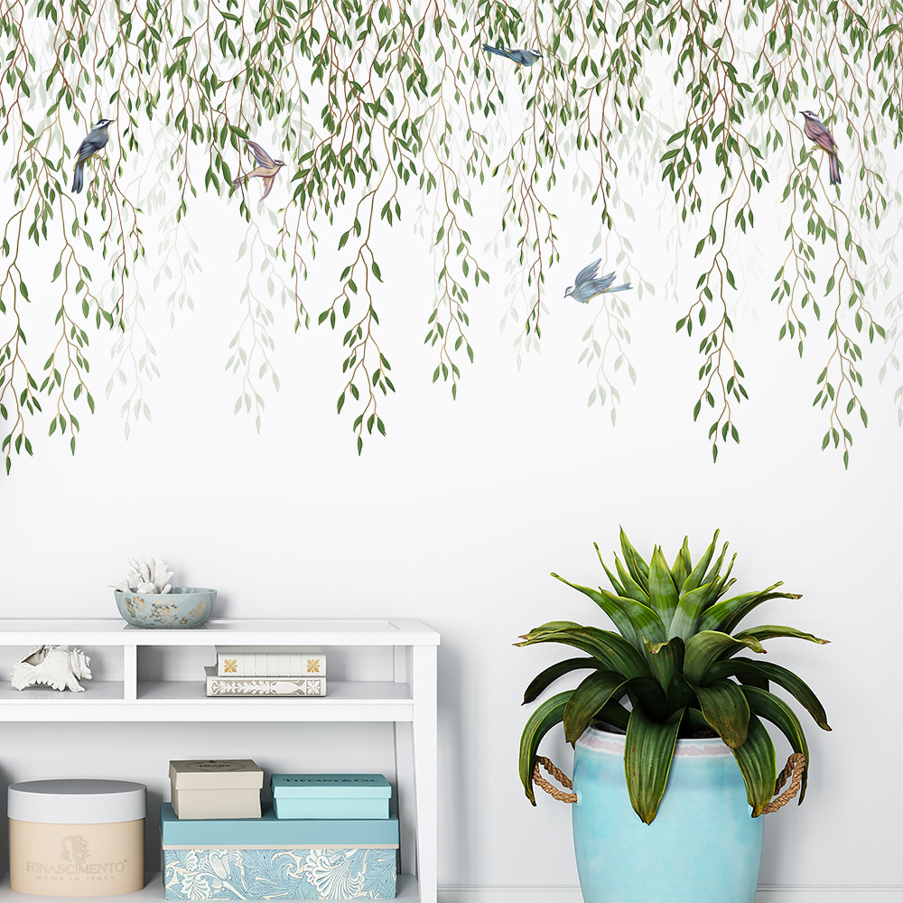 M169 feuille verte oiseau plan - Pvc Panel Background avis et prix